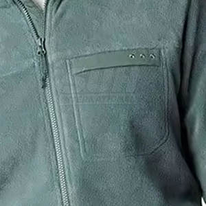 Veste polaire pour homme à col montant avec fermeture éclair intégrale, couleur unie, logo sur le devant, qualité supérieure, veste d'hiver pour homme à prix avantageux - Product Image 5