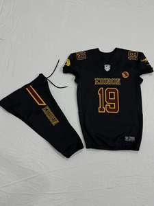 Uniforme de Fútbol Americano Edison para Hombre, Negro, Cuello en V, Manga Corta, Impresión Sublimada, Absorbe la Humedad, Nombre del Equipo en la Parte Delantera, Logotipo - Product Image 1