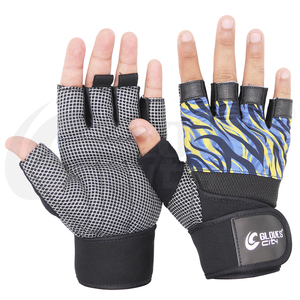 ถุงมือยกน้ำหนักแบบพันข้อมือ Pro Wrist Wrap ป้องกันการลื่น ฝ่ามือบุฟองน้ำ สำหรับออกกำลังกาย ยูนิเซ็กซ์ ทนทาน ระบายอากาศได้ดี จับกระชับมืออย่างสมบูรณ์แบบ เหมาะสำหรับงานซับลิเมชั่น - Product Image 1