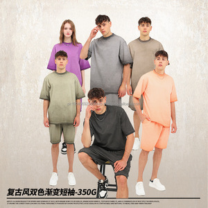 เสื้อ380gsm ผู้ชายทรงหลวมโอเวอร์ไซส์ผ้าคอตตอน100% ไหล่ปล่อยชายเสื้อสตรีทไฮน้ำหนักมาก - Product Image 3