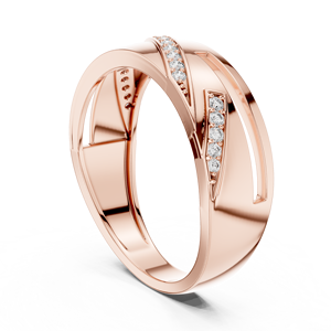 Bague en diamant rond cultivé en laboratoire APEX en or rose 18 carats plaqué rhodium certifiée pour mariage, fiançailles, usage quotidien, bureau, homme - Product Image 2