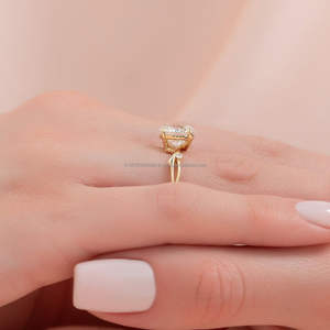 Igi/gia แล็บตัดเพชรวินเทจ14K สีเหลืองแหวนแต่งงาน/งานหมั้นใส่ได้ทั้งชายและหญิงสีขาวทองคุณภาพดีสำหรับงานปาร์ตี้ครบรอบ-คุ้มค่า - Product Image 4