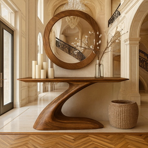 Luxali Dco08 Custom Modern <b>Rustic</b> Solid <b>Wood</b> Console Furniture Handmade Narrow <b>Table</b> Hotel Entryway Apartment <b>Dining</b> School Home - Product Image 2