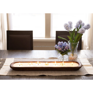 Gros bol à pâte en bois d'acacia naturel fabriqué à la main Bol à pain de ferme Articles de cuisine du Vietnam - Product Image 6