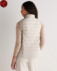 Gilet matelassé pour femme, sans manches, à fermeture éclair, col montant, coupe-vent, couleur unie, style décontracté, gilet bouffant - Product Image 6