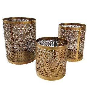Pot à bougie en métal avec couvercle, revêtement poudré de qualité supérieure, pour décoration intérieure contemporaine - Product Image 4