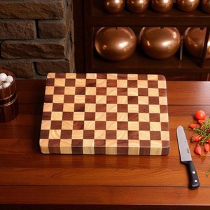 Tabla de cortar grande y gruesa para cocina con ranura para jugos, bloque de corte de madera de caucho de grano completo para restaurantes - Product Image 6