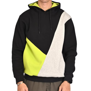 Men's Black Hooded <b>Zip</b>-<b>Up</b> Sweatshirt Loose Fit Cotton French Terry Casual Print Long Sleeve Autumn Wear Embroidered Front - Product Image 1