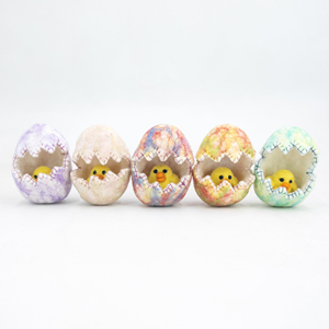 ของเล่นไก่ฟักไข่ทำมือจากผ้าสักหลาดและไหมพรม ของเล่นไก่ฟักไข่แบบอินเทอร์แอคทีฟสำหรับเด็ก ของตกแต่งอีสเตอร์แบบกลวง - Product Image 1