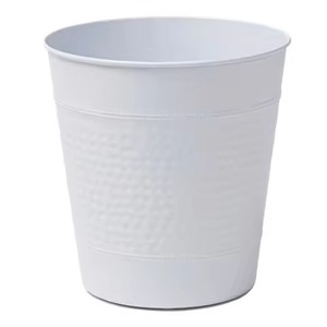 Cubo de Almacenamiento Metálico Cilíndrico Negro con Patrón Geométrico, Cubo de Basura Decorativo para Interiores y Exteriores, Estilo Clásico con Parte Superior Abierta - Product Image 2