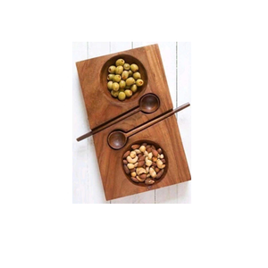 Juego de Cuencos y Cucharas Cuadrados de Madera Pulida Hechos a Mano, Organizador Ecológico para Condimentos y Especias, Utensilios de Cocina Modernos - Product Image 4