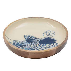 Bol de service élégant et luxueux pour l'iftar en bois de manguier avec motif imprimé en émail pour les iftars du Ramadan - Product Image 5