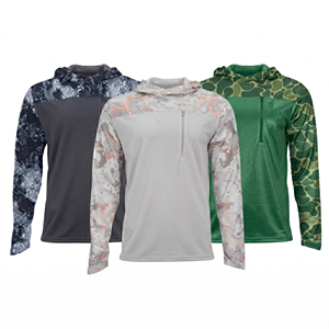 Chemise de pêche unisexe grande taille pour adultes, décontractée, respirante, imprimée, à capuche, manches longues, UPF 50, séchage rapide, en spandex, pour activités de plein air - Product Image 1
