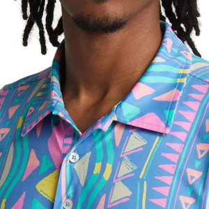 Polo de golf blanc personnalisé pour homme, motif uni, imprimé par sublimation, manches courtes, design sportif, 100 % coton tricoté - Product Image 4