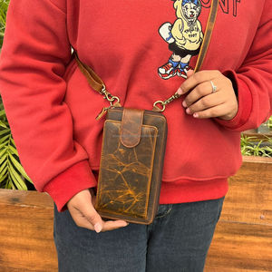 Nueva moda para mujer, bolso cruzado de cuero genuino de grano completo para teléfono móvil con ranura para tarjeta, bolso de mano para teléfono móvil de alta calidad - Product Image 2