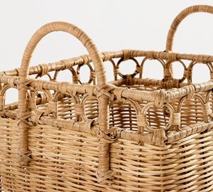 Cesta de Almacenamiento Cuadrada de Ratán Resistente, Cesta Organizadora de Mimbre Hecha a Mano con Asas, Decoración del Hogar, Solución de Almacenamiento para Ropa - Product Image 5