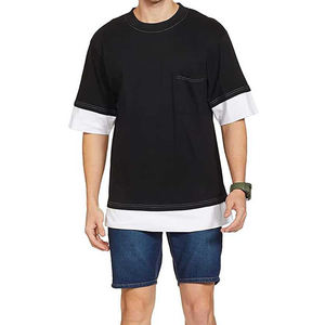 เสื้อยืดโอเวอร์ไซส์คุณภาพสูงน้ำหนักเบา ราคาประหยัด ปี 2026 พิมพ์โลโก้ตามสั่ง เสื้อยืดโอเวอร์ไซส์ทรงหลวมไหล่ตกสำหรับผู้ชาย - Product Image 3