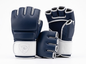Gants de MMA Dumela International EVO en cuir de vachette bleu marine, durables, toutes saisons, protecteurs - Product Image 1