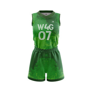 Customized Plus Size Girls' Basketball Uniform Set Custom Printed Front Breathable Moisture Wicking Quick Dry 100% Polyester - Product Image 5