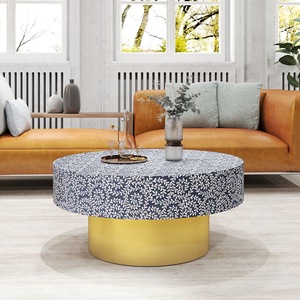 Table en os incrusté de la marque ILAHI, design moderne, détails en agate, rangement, meuble portable pour la maison - Product Image 5