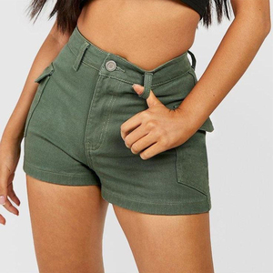 Shorts cargo décontractés pour femmes, design personnalisé, séchage rapide, style classique, couleur unie, respirant, coupe régulière, été - Product Image 1