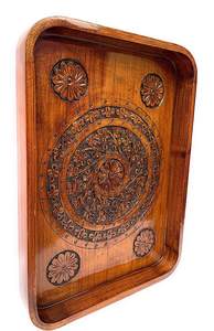 Bandejas de Madera Natural para Servir Frutos Secos, Desayunos y Aperitivos, Plato Decorativo de Madera para Cocina, Comedor y Decoración del Hogar - Product Image 2