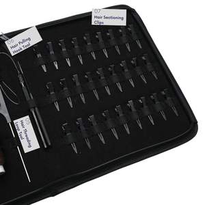 Kit complet d'outils professionnels pour extensions de cheveux en acier inoxydable de qualité chirurgicale, pince à sertir plate, outil à boucle, fil pour perruque - Product Image 4