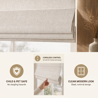 Persianas Romanas Inalámbricas Impermeables Antimoho Opacas Fáciles de Limpiar Persianas para Ventanas Personalizadas de Fábrica OEM