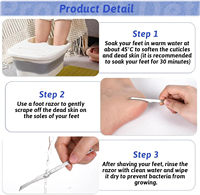 Kit d'outils de manucure et pédicure en acier inoxydable, rasoir à ongles d'orteils, couteau de pédicure, lime à callosités double face portable pour peaux mortes