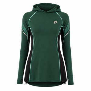 Muslim Swim <b>Tunic</b> Hooded Long Sleeve Quick Dry UPF 50+ Rash Guard Modest Swimwear Top 1 Piece Front - Product Image 1