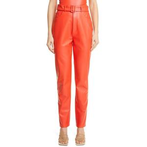 Pantalones de cuero para mujer, color personalizado, corte regular, estilo urbano, cuero vacuno, transpirables, para ocasiones especiales - Product Image 2