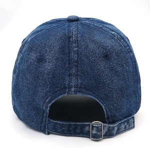 Gorra de Béisbol de Mezclilla, 6 Paneles, Ajustable, Unisex, Estilo Casual, Color Sólido, Algodón Lavado, Talla Adulto 58-60CM - Product Image 4