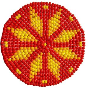 Handmade Coasters in Green for Beaded <b>Heart</b> <b>Shape</b> for Dining Colorful Home Decor Table Covering Mats & Pads Packaged in <b>Box</b> - Product Image 3