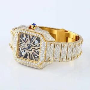 Nuevo Reloj de Pulsera de Lujo para Hombre, Estilo Hip Hop, Correa de Acero, con Diamantes Moissanite de Corte Redondo, Diseño Personalizado y Elegante, Movimiento de Cuarzo, India - Product Image 2