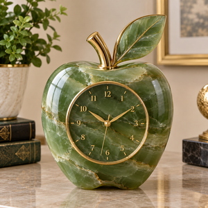 Reloj de Mesa de Ónix Hecho a Mano, Adorno de Escritorio de Piedra Natural de Mármol para Decoración de Hogar u Oficina, Regalo - Product Image 3