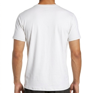 เสื้อยืดคอกลมแขนสั้นสีขาวล้วนทรงปกติสำหรับผู้ชาย ผ้าฝ้าย ระบายอากาศได้ดี สไตล์ลำลองแบบเจอร์ซีย์ถัก - Product Image 2
