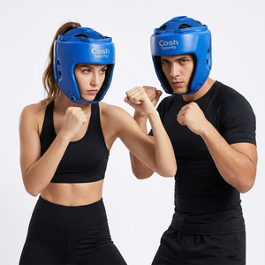 Casque de boxe bleu premium réglable pour hommes et femmes |   Fournisseur d'équipements de protection MMA durables - Product Image 1