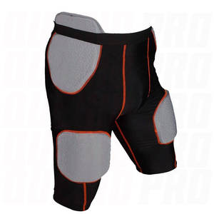 Pantalon de football américain noir premium respirant avec protections intégrées, impression par sublimation intégrale, haute performance, évacuation de l'humidité - Product Image 2