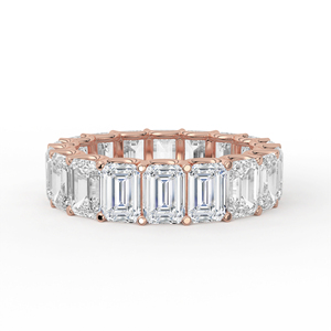 Bague élégante à deux rangs de diamants taille émeraude, ouverte, en or blanc, minimaliste, géométrique, style statement - Product Image 2