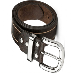 Genuine Leather <b>Belt</b> Cow Hide Solid Color Pin <b>Buckle</b> Rectangular <b>Silver</b> Casual Durable Men's <b>Belt</b> - Product Image 6