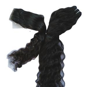 Raw Virgin Indian Bundles Cuticle Aligned Loose Wave Machine Double Weft <b>Black</b> Natural Color Wavy Temple Human <b>Hair</b> <b>Extensions</b> - Product Image 4