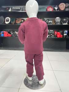 Survêtement unisexe personnalisé avec logo, coupe ample, rayures blanches, en spandex et polyester, pour hommes, femmes et enfants, ensemble d'entraînement de qualité supérieure pour enfants - Product Image 2