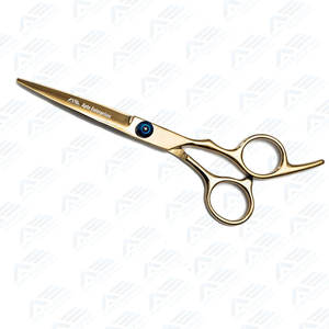 Ciseaux professionnels de coupe de cheveux de barbier en acier inoxydable de 6.5 pouces 15g ciseaux de salon et d'utilisation à domicile de finition dorée - Product Image 2