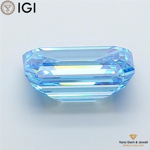 Diamant de laboratoire cultivé CVD de couleur bleu vif fantaisie de 7,01 carats, taille émeraude, clarté VS1, avec certificat IGI pour bagues personnalisées - Product Image 4