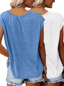 เสื้อยืดคอกว้าง แขนสั้น ทรงปกติ พิมพ์ลายสกรีน ผ้าฝ้าย 100% สำหรับผู้หญิง สวมใส่สบายๆ ในฤดูร้อน เหมาะสำหรับใส่ทำงาน ออกกำลังกาย ยี่ห้อ STELLAR - Product Image 3