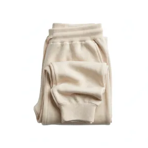 <b>Men</b> Beige Jogger Sweatpants Elastic Waist Drawstring Cuffed Ankle Soft Casual <b>Lounge</b> Pants Custom Color Size Logo OEM Supplier - Product Image 3
