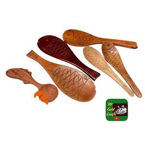 NOUVEAU - Cuillère en bois naturel sculptée à la main en forme de feuille de chêne, de qualité supérieure, décorative, pour salade, miel et décoration de cuisine - Product Image 5