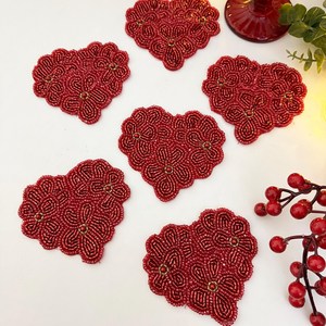 Sous-verre perlé unique avec broderie artisanale complexe pour la décoration intérieure, les cadeaux et les accessoires de table à prix abordable - Product Image 6