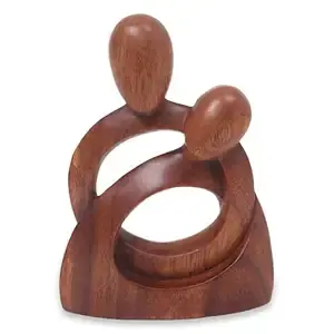 Escultura romántica de madera, color marrón, 8 pulgadas de alto, Eternidad del Amor, escultura romántica de madera marrón hecha a mano, arte decorativo para parejas. - Product Image 4