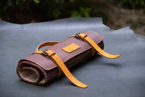 Bolsa Enrollable para Cuchillos de Chef, Portátil, Clásica, de Cuero Genuino, Bolsa de Almacenamiento Multiherramienta Profesional LKR-0226 - Product Image 5